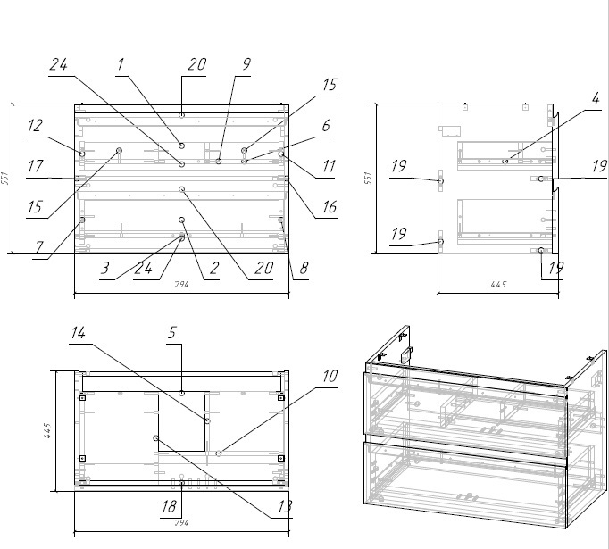 Cersanit modulo 80 тумба с раковиной